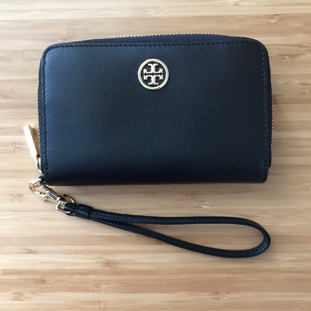Tory Burch Black Saffiano Wristlet Wallet
